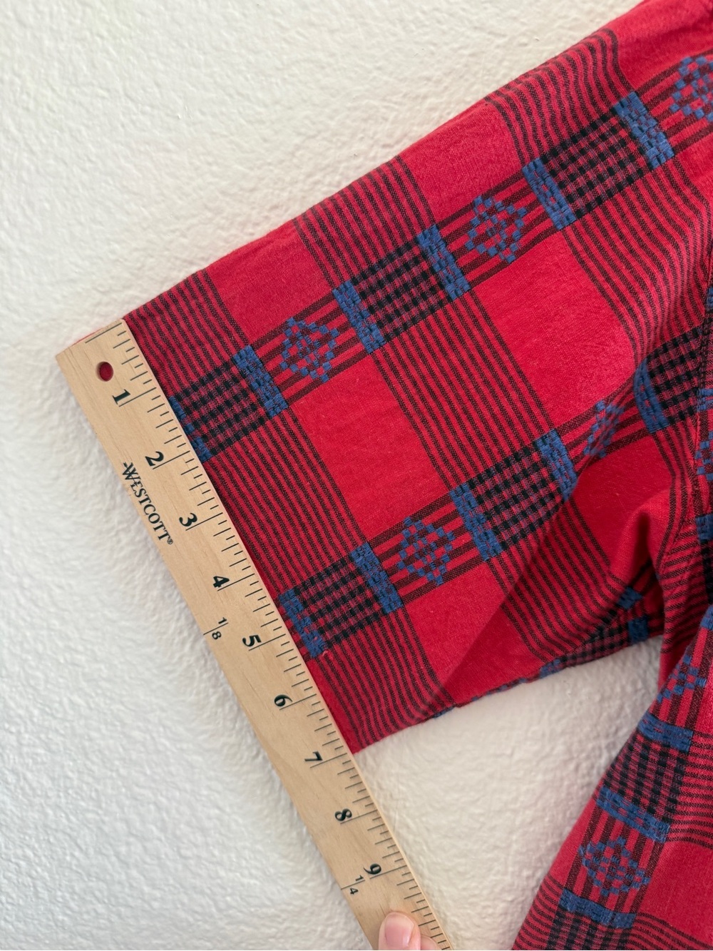 Cabin Creek Vintage Red and Blue Plaid Short-Sleeve Button-Down Shirt - Picture 11 of 14